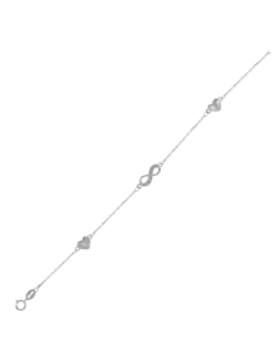 Pulsera Plata Mujer PPUL3063 Infinito & Corazones C. Circonitas