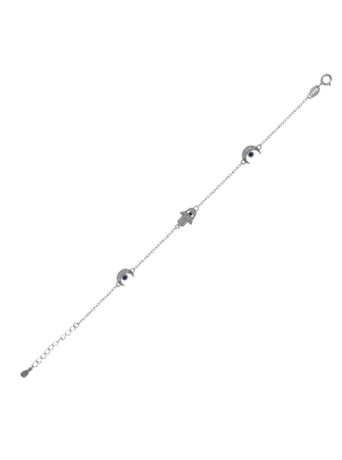 Pulsera Plata Mujer PPUL3079 Mano De Fátima C. Circonitas