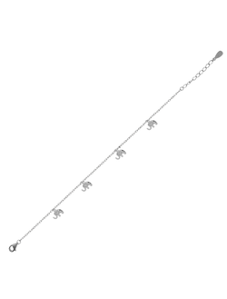 Pulsera Plata Mujer PPUL3084 Elefantes En Brillo