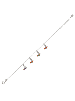 Pulsera Plata Mujer PPUL3088 Mariposas C. Circonitas Multicolor