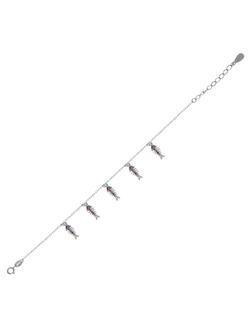 Pulsera Plata Mujer PPUL3089 Peces C. Circonitas Multicolor