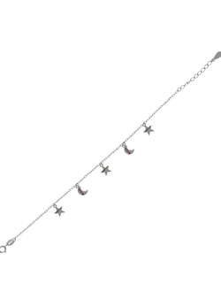 Pulsera Plata Mujer PPUL3092 Estrella, Luna & Estrella C. Circonitas Multicolor