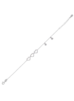 Pulsera Plata Mujer PPUL3119 Corazones C. Circonitas