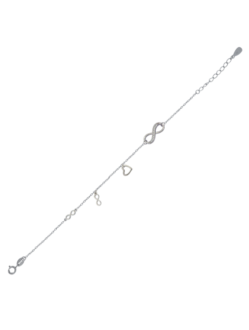 Pulsera Plata Mujer PPUL3128 Infinito & Corazones C. Circonitas