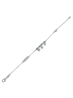 Pulsera Plata Mujer PPUL3144/T Corazones C. Piedras Turquesas