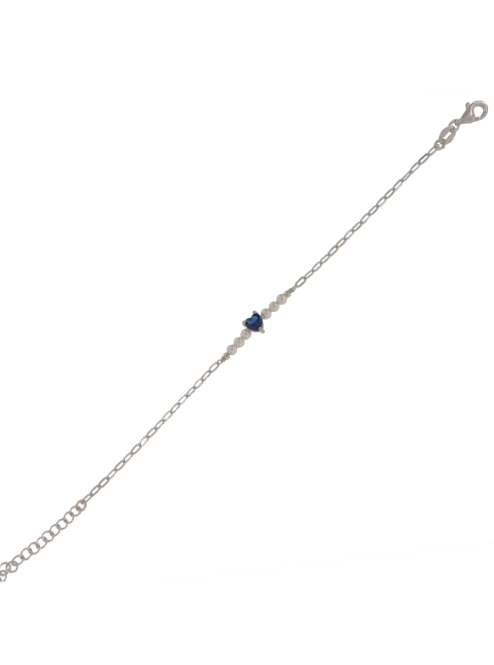 Pulsera Plata Mujer PPUL3146/Z Corazón C. Circonita Azul