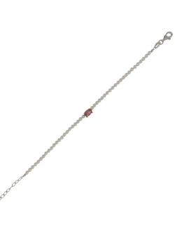 Pulsera Plata Mujer PPUL3148 Perlas C. Circonita Rosa