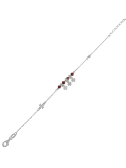 Pulsera Plata Mujer PPUL3149/R Tréboles C. Piedras Rojas
