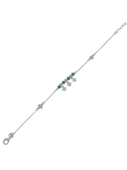 Pulsera Plata Mujer PPUL3149/V Tréboles C. Piedras Verdes