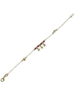 Pulsera Plata Dorada Mujer PPUL3150/RC Estrellas C. Piedras Rojas