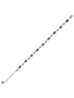 Pulsera Plata Mujer PPUL3155/R Circonitas Rojas