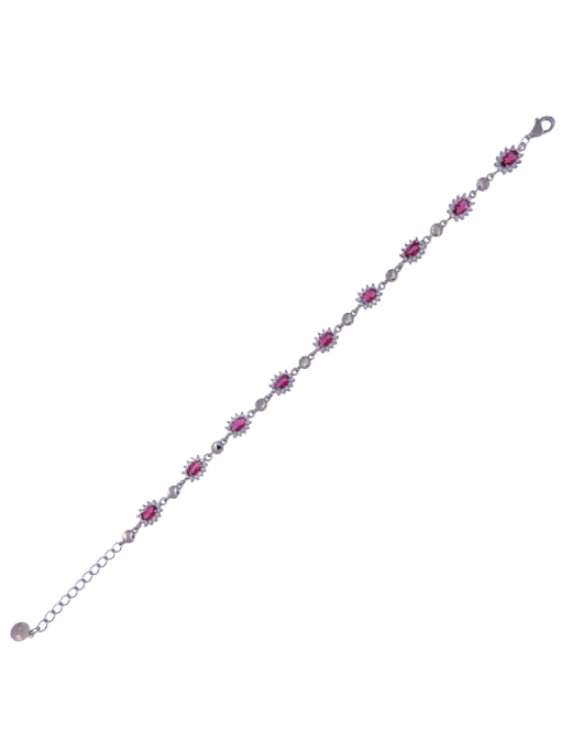 Pulsera Plata Mujer PPUL3155/R Circonitas Rojas