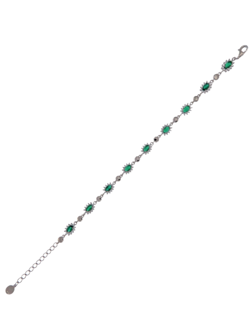 Pulsera Plata Mujer PPUL3155/V Circonitas Verdes