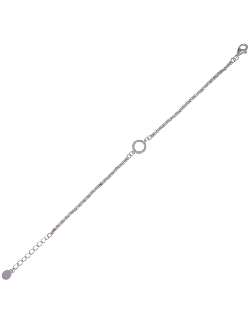 Pulsera Plata Mujer PPUL3170 Círculo C. Circonitas