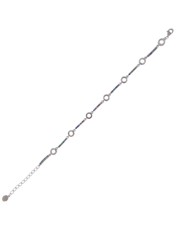 Pulsera Plata Mujer PPUL3173 Círculos C. Circonitas Multicolor