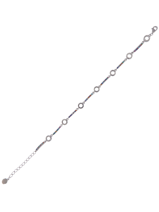 Pulsera Plata Mujer PPUL3173 Círculos C. Circonitas Multicolor