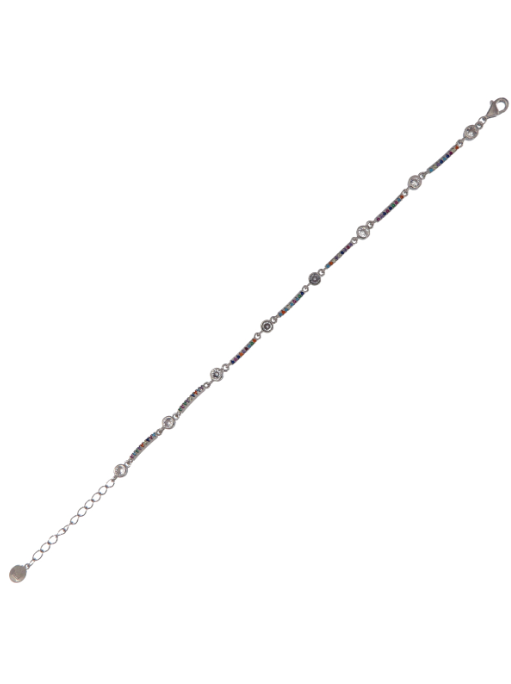 Pulsera Plata Mujer PPUL3175 Estrellas C. Circonitas Multicolor