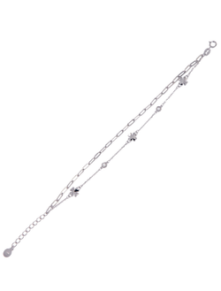 Pulsera Plata Mujer PPUL3185 Doble C. Tréboles & Circonitas