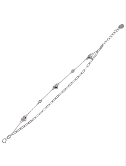 Pulsera Plata Mujer PPUL3186 Doble C. Corazones & Circonitas