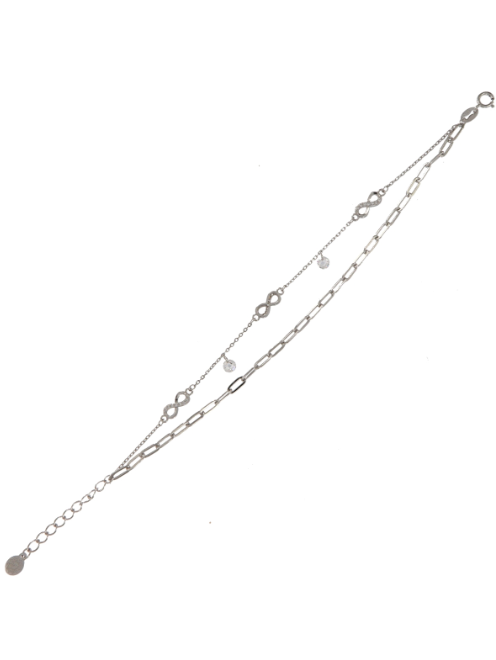 Pulsera Plata Mujer PPUL3187 Doble C. Infinitos & Circonitas