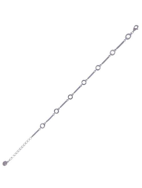 Pulsera Plata Mujer PPUL3188 Círculo C. Circonitas
