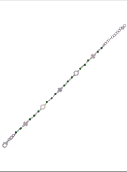 Pulsera Plata Mujer PPUL3210/V Tréboles C. Circonitas Verdes