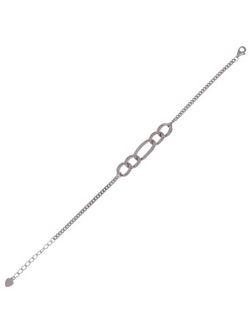 Pulsera Plata Mujer PPUL3244 Eslabones Ovalados Circonitas