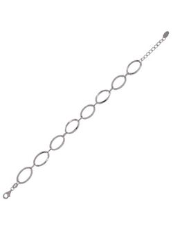 Pulsera Plata Mujer PPUL3246 Eslabones Ovalados Circonitas