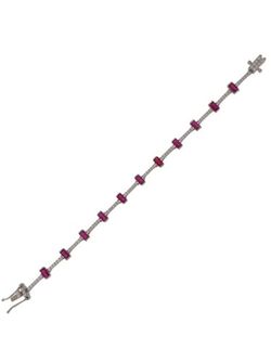 Pulsera Plata Mujer PPUL3247/R Circonitas Rojas