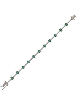 Pulsera Plata Mujer PPUL3247/V Circonitas Verdes