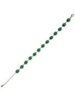 Pulsera Plata Mujer PPUL3248/V Eslabones Circonitas Verdes
