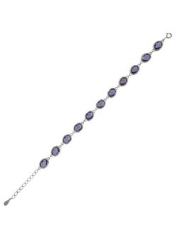 Pulsera Plata Mujer PPUL3249/A Eslabones Circonitas Moradas