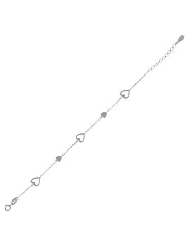 Pulsera Plata Mujer PPUL3253 Corazones Circonitas