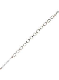 Pulsera Plata Mujer PPUL3259 Eslabones Cuadrados En Brillo