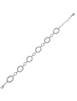 Pulsera Plata Mujer PPUL3260 Eslabones Óvalos En Brillo