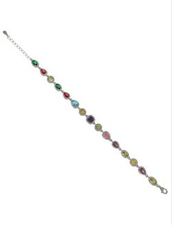 Pulsera Plata Mujer PPUL3296 Circonitas Ovaladas Multicolor