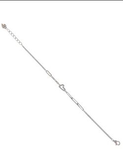 Pulsera Plata Mujer PPUL3305 Eslabones Ovalados Corazón Circonitas