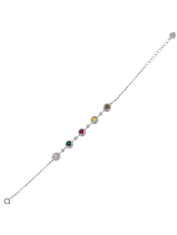 Pulsera Plata Mujer PPUL3312 Circonitas Multicolor