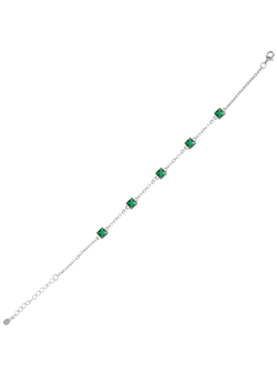 Pulsera Plata Mujer PPUL3314/V Circonitas Verdes