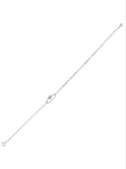 Pulsera Plata Mujer PPUL3322 Eslabón Alargado Circonitas