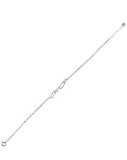 Pulsera Plata Mujer PPUL3327 Eslabones Rectangulares Lisos