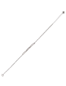 Pulsera Plata Mujer PPUL3329 Eslabones Alargados Circonitas