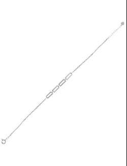 Pulsera Plata Mujer PPUL3333 Eslabones Rectangulares Circonitas