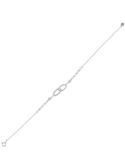 Pulsera Plata Mujer PPUL3335 Óvalos Entrelazados Circonitas
