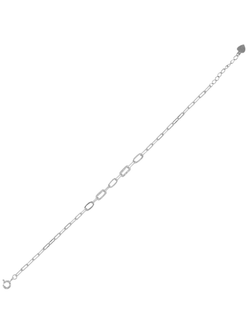 Pulsera Plata Mujer PPUL3336 Eslabones Rectangulares Circonitas