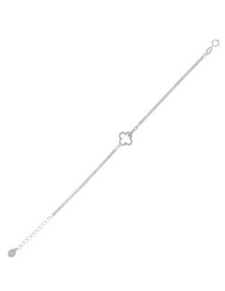 Pulsera Plata Mujer PPUL3357 Trébol Calado Circonitas