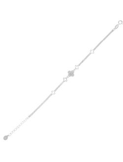 Pulsera Plata Mujer PPUL3367 Flores Caladas Circonitas