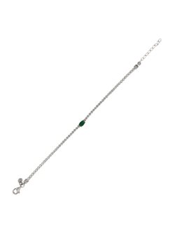 Pulsera Plata Mujer PSET127/4 Circonita Verde Bicolor Blancas