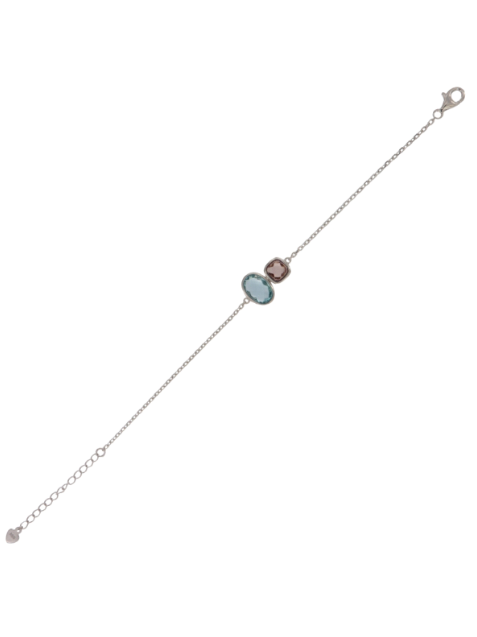 Pulsera Plata Mujer PSET161/4 Circonitas Azul Bicolor Champagne