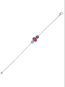 Pulsera Plata Mujer PSET166/4 Circonitas Roja Bicolor Morada